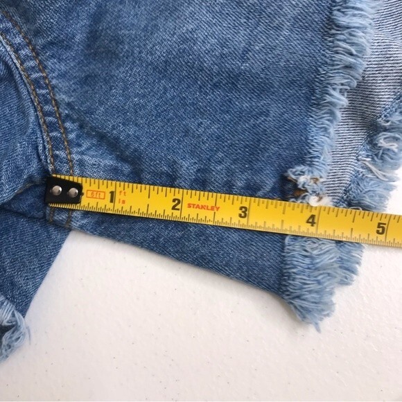 Spoon Graffiti Graphic Short Overalls Denim Blue Jean Shortalls Women Size 2X - Picture 14 of 15